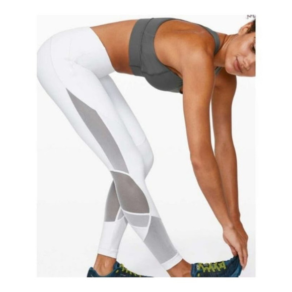 Lululemon clear the court white mesh leggings - Picture 2 of 9